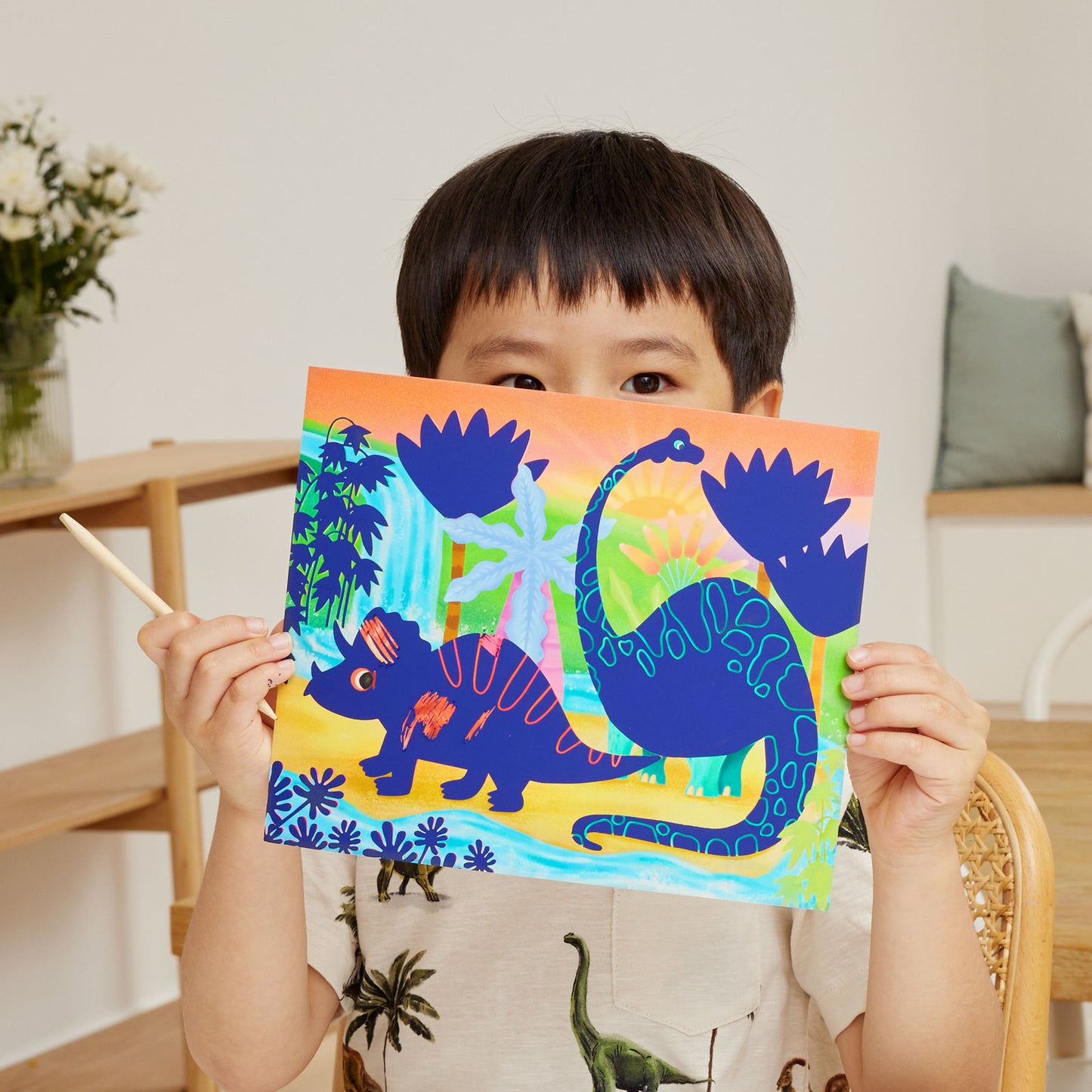 Tiger Tribe Scratch Art Dinosaurs - Spotty Dot