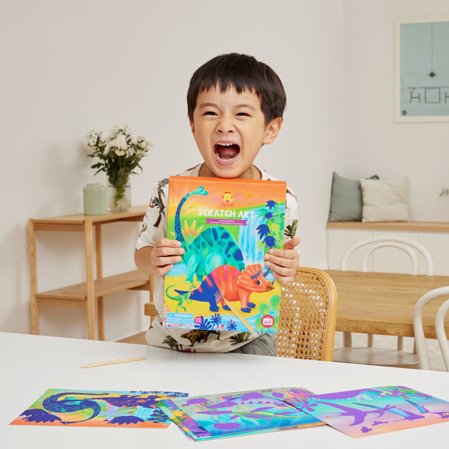 Tiger Tribe Scratch Art Dinosaurs - Spotty Dot