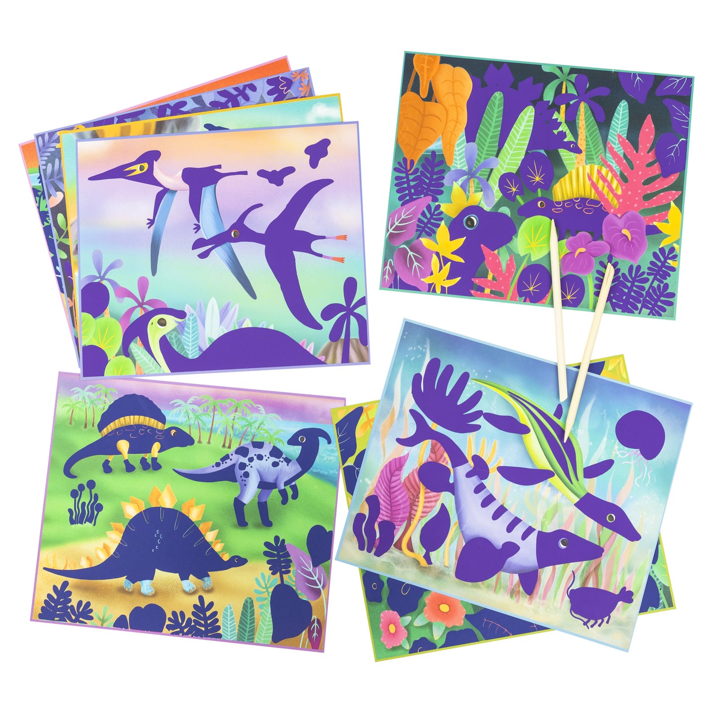 Tiger Tribe Scratch Art Dinosaurs - Spotty Dot