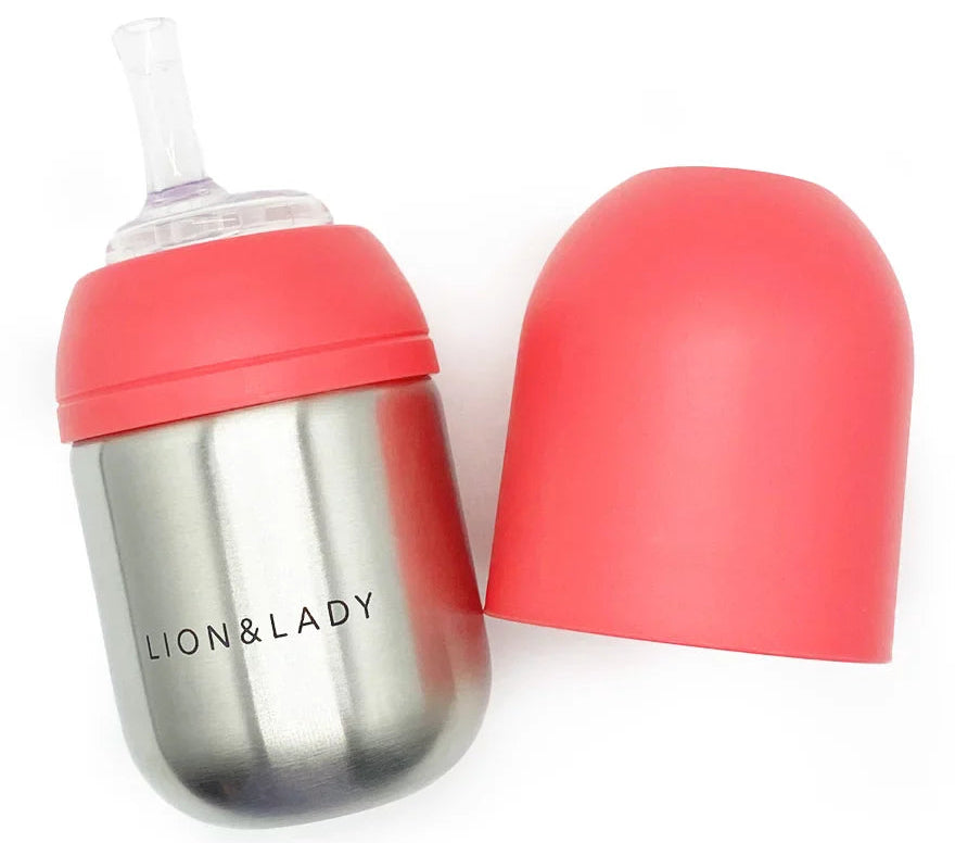 Toddler Straw Cup Fucshia Pink Spotty Dot Baby