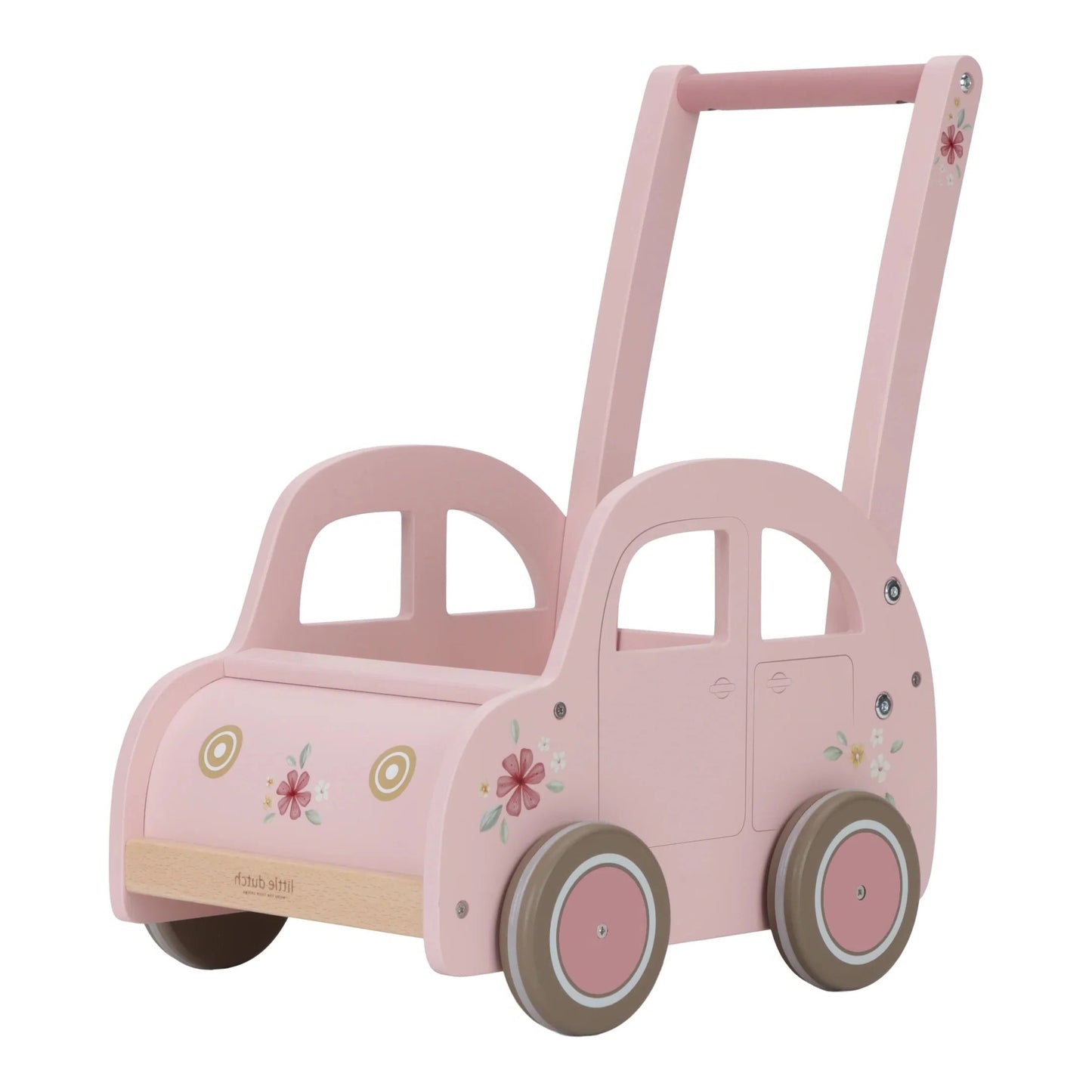 Vintage Baby Pink Car Walker Toy Spotty Dot
