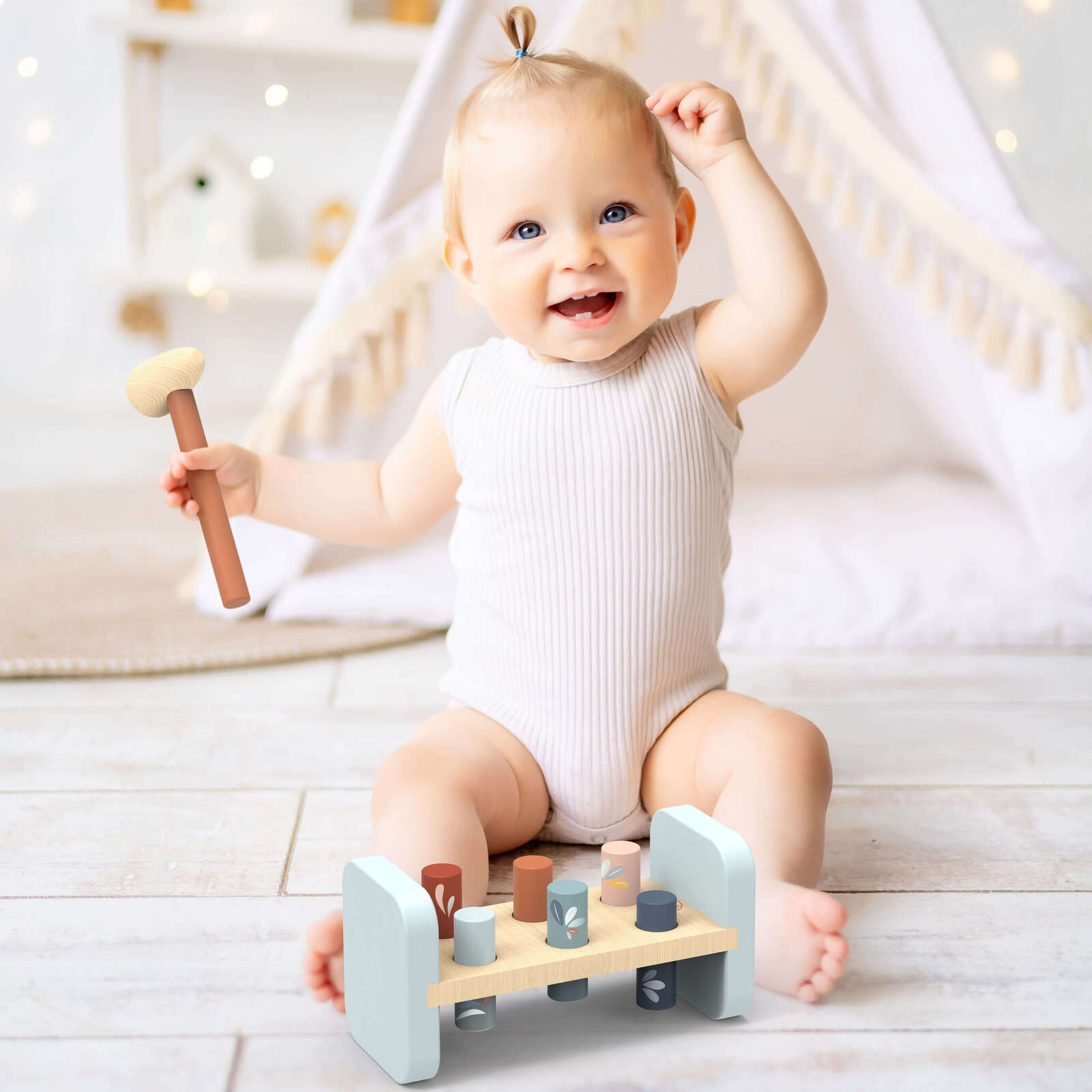 Wooden Hammer Bench - Spotty Dot Toys