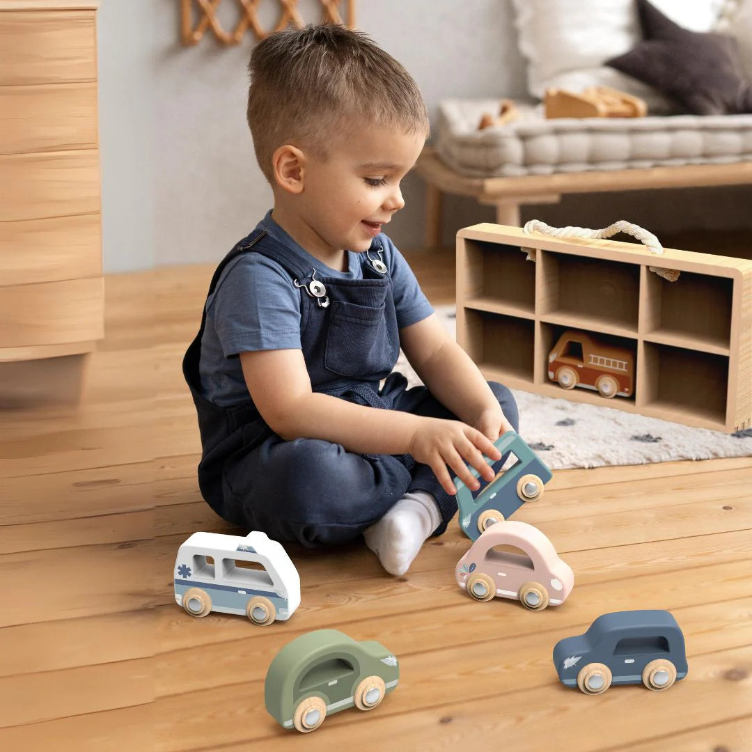 Car Display Case with 6 Vehicles - Spotty Dot Toys