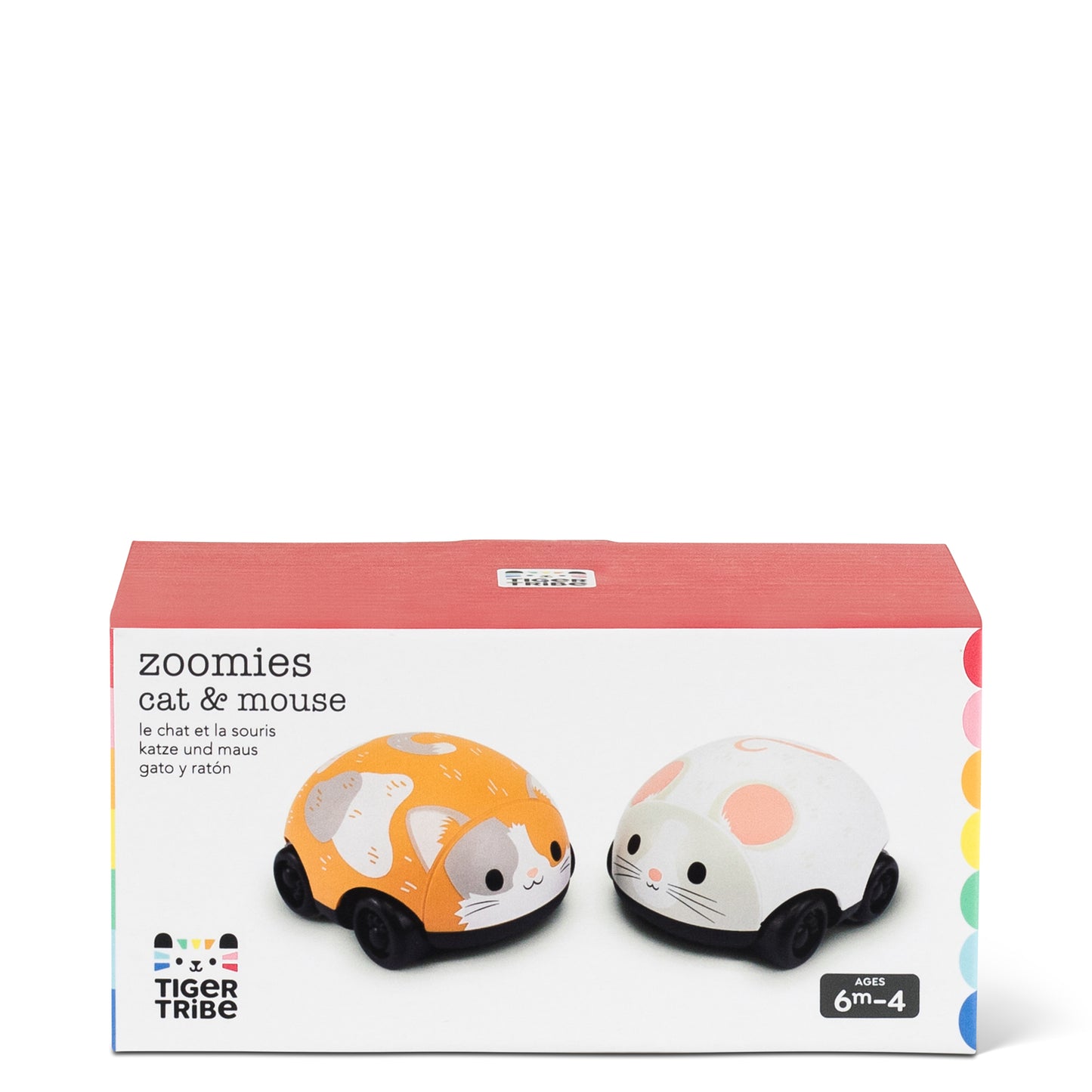 Zoomies Pull Backs Cat & Mouse Spotty Dot Toys