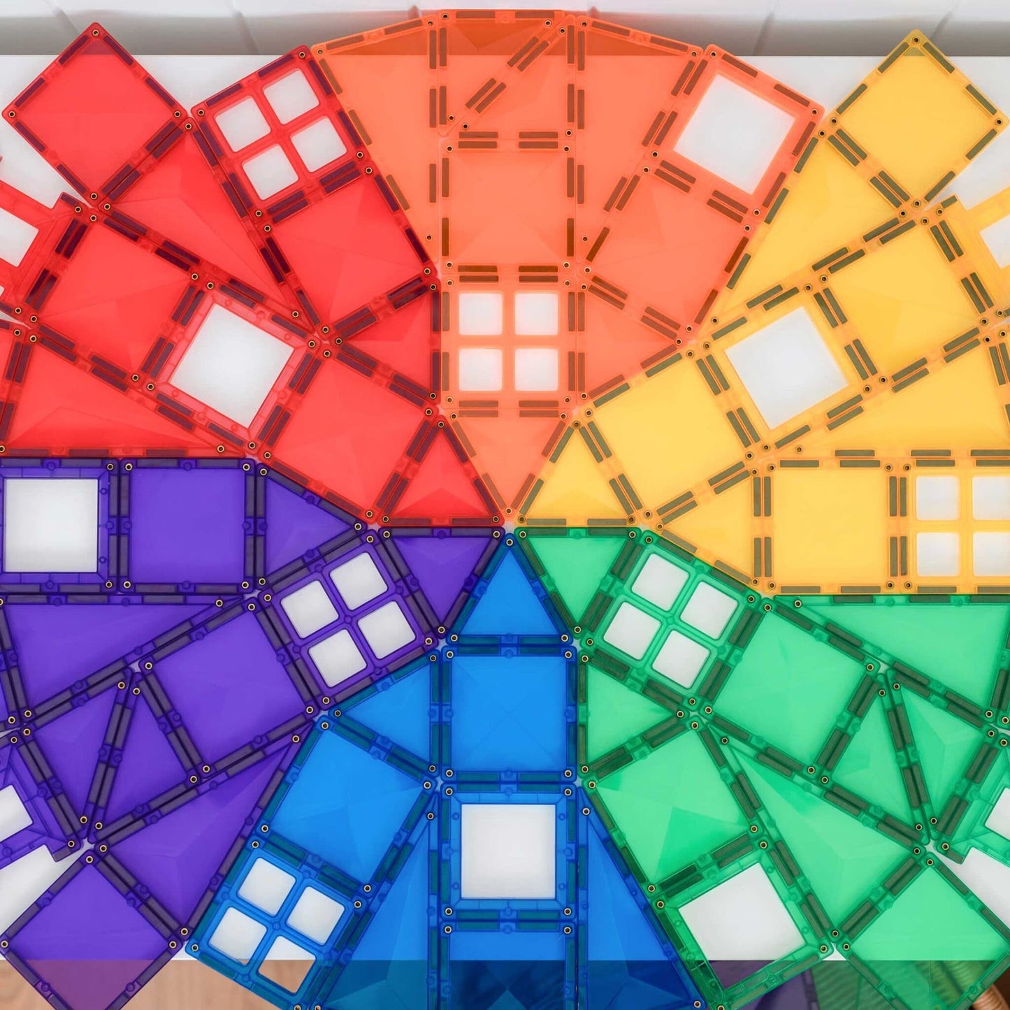 Connetix 102 pce Rainbow Magnetic Tiles Pack - Spotty Dot Toys