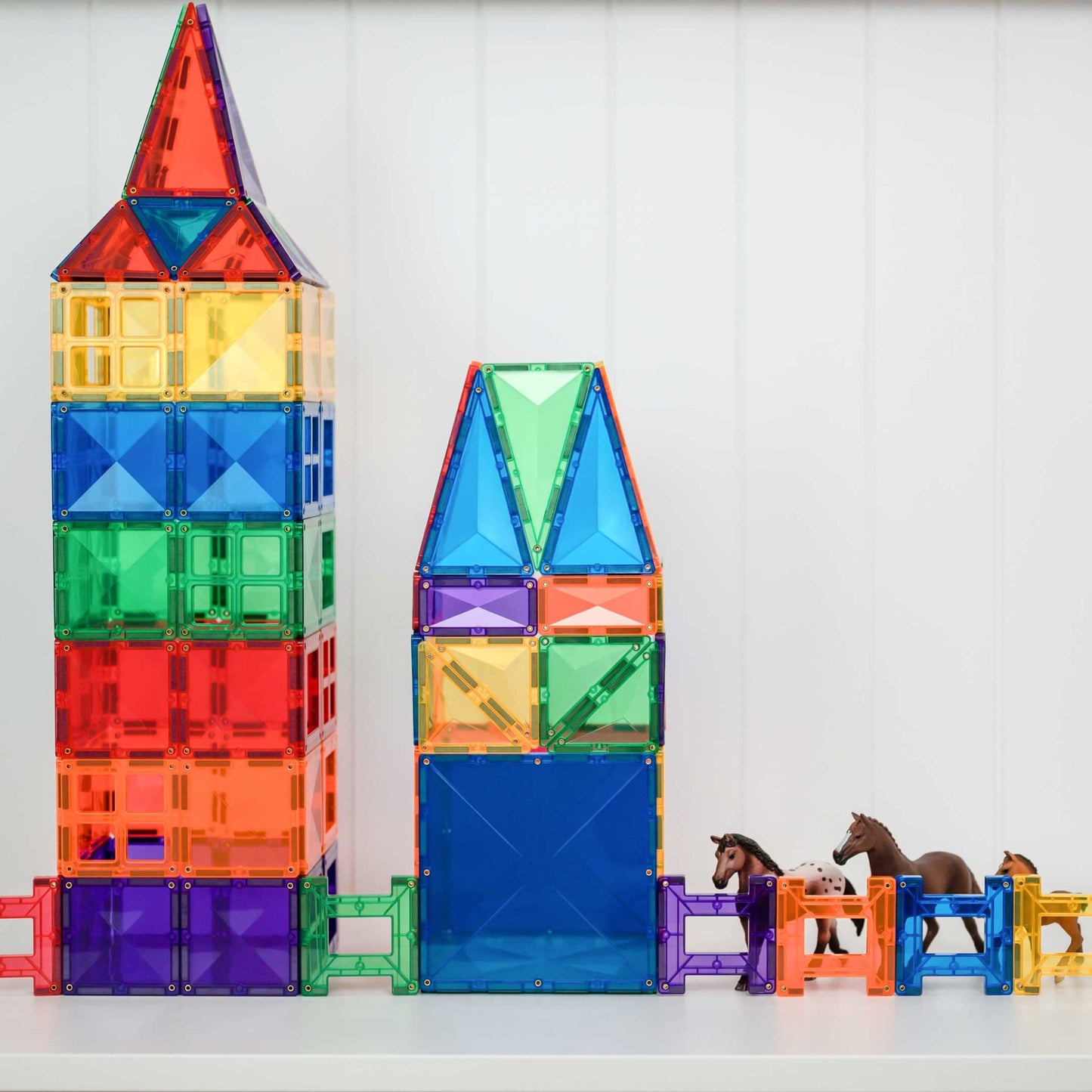 Connetix 102 pce Rainbow Magnetic Tiles Pack - Spotty Dot Toys