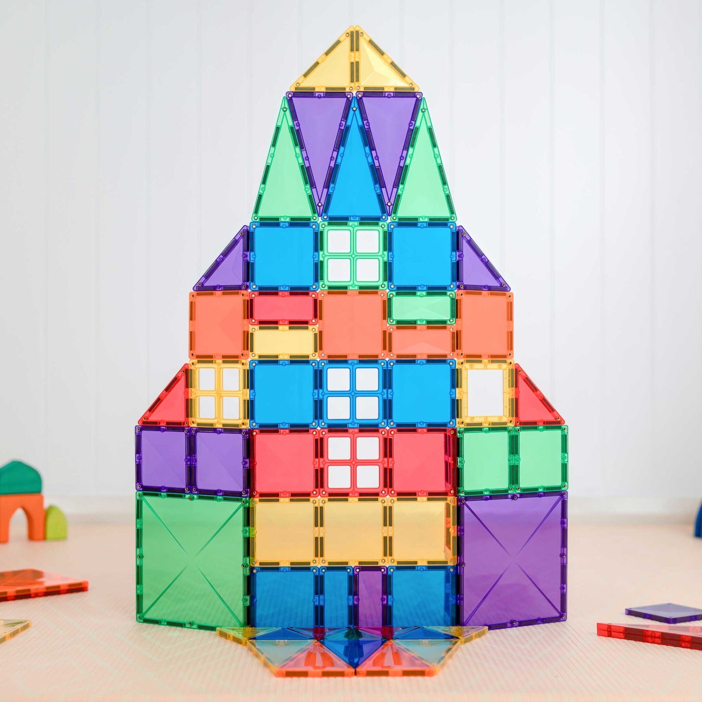 Connetix 102 pce Rainbow Magnetic Tiles Pack - Spotty Dot Toys