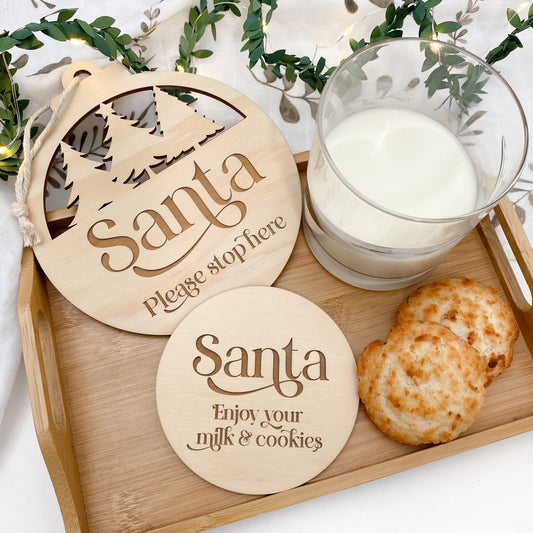 Santa Please Stop Here Sign - Spotty Dot AU