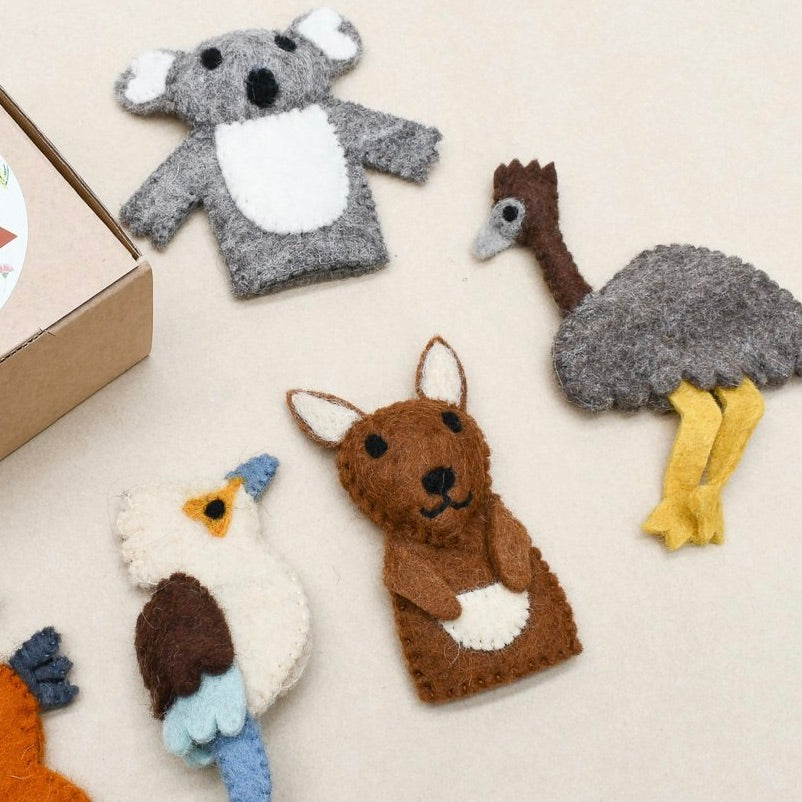 Australian Animal Felt Finger Puppets Spotty Dot Toys