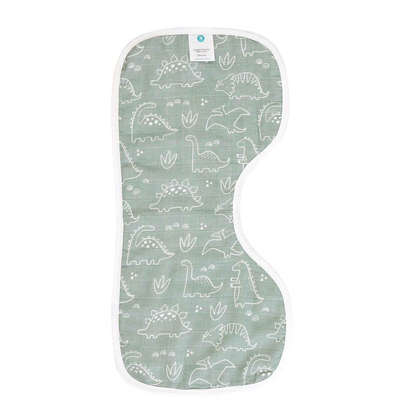 Burp Cloth Sage Dino - Spotty Dot AU