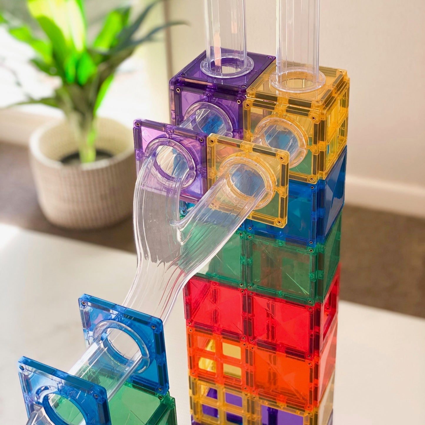 Connetix - Magnetic Tiles - 92 Piece - Ball Run Pack