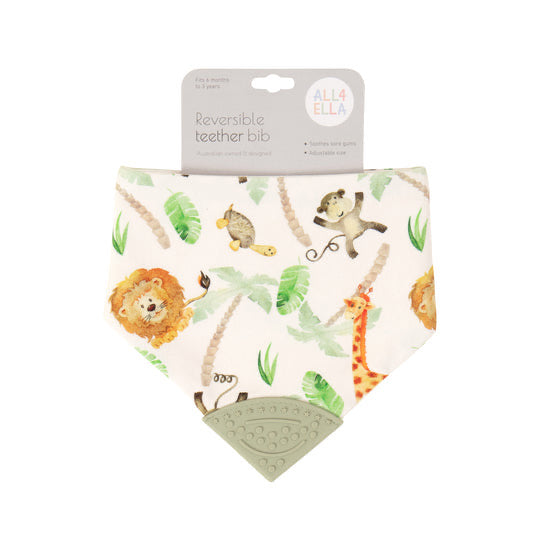 Reversible Teether Bib Jungle - Spotty Dot AU
