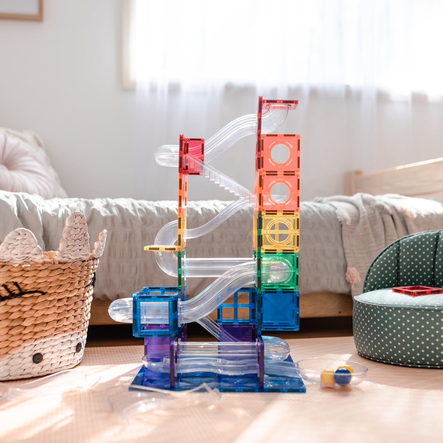Connetix - Magnetic Tiles - 92 Piece - Ball Run Pack