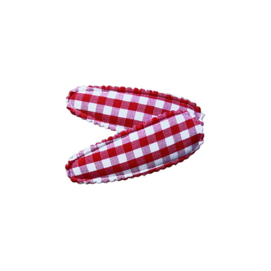 Red Gingham Snap Clips - Spotty Dot AU