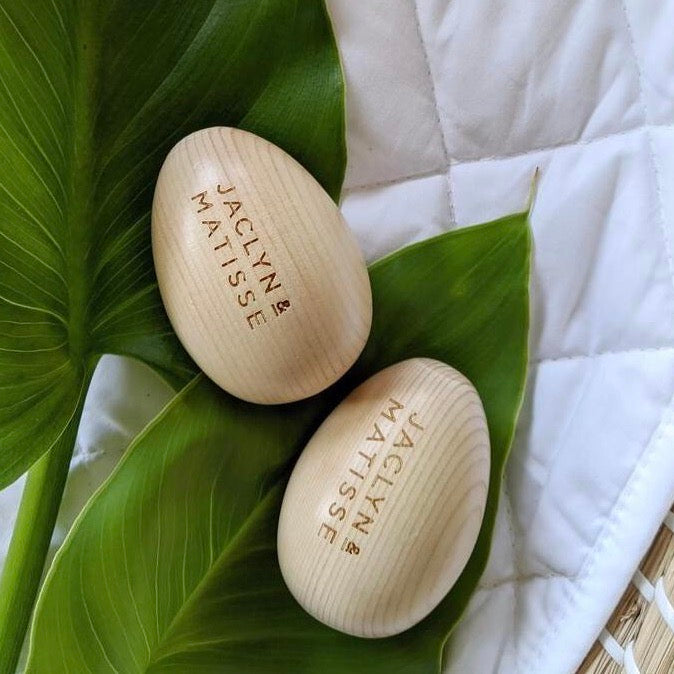 Wooden Egg Shaker Pair - Spotty Dot AU