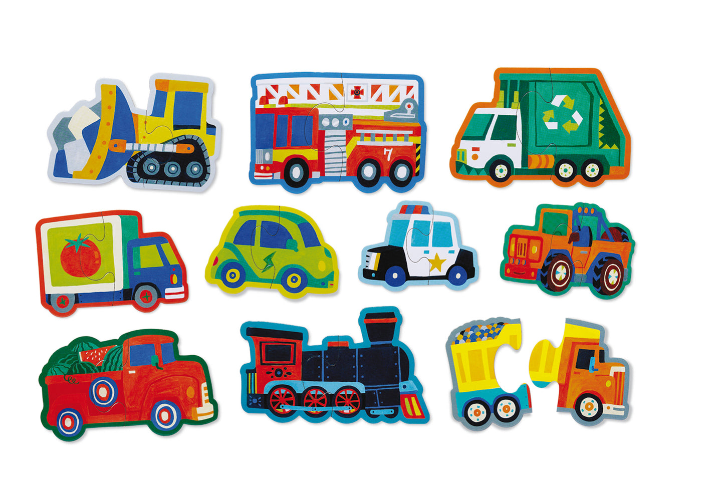 Crocodile Creek - Let's Begin -2 piece Puzzle- Vehicle