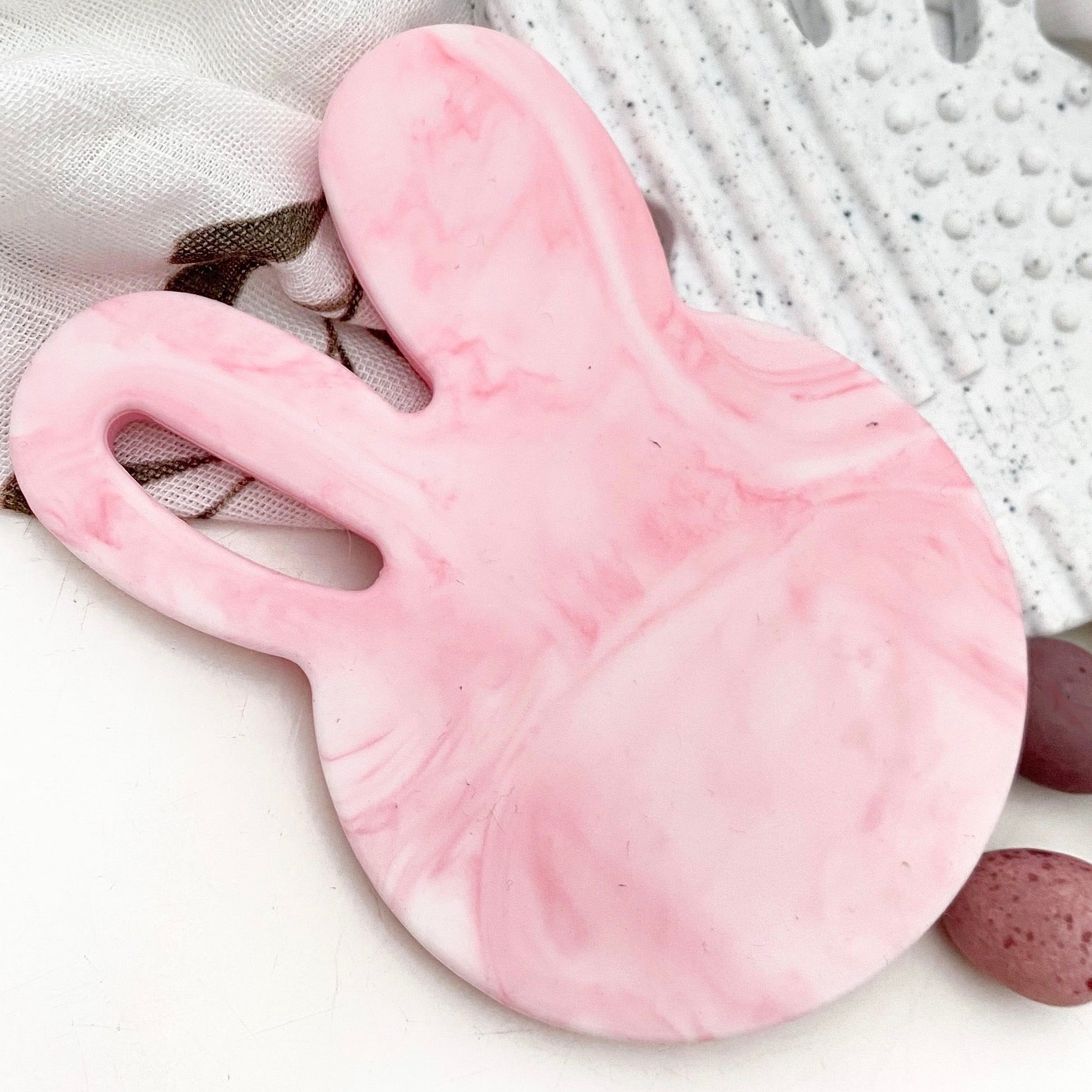 Strawberry Bunny Silicone Teething Disk - Spotty Dot AU