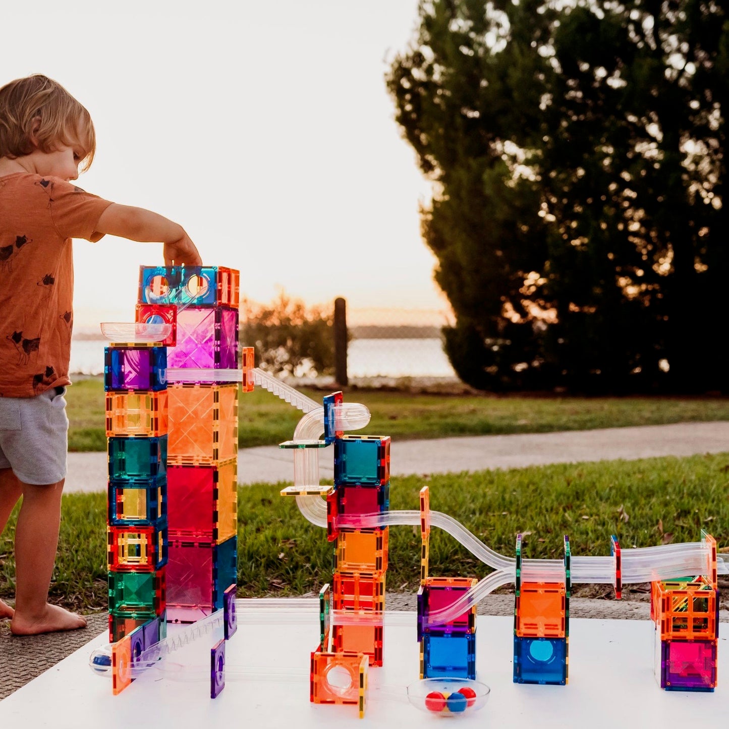 Connetix - Magnetic Tiles - 92 Piece - Ball Run Pack
