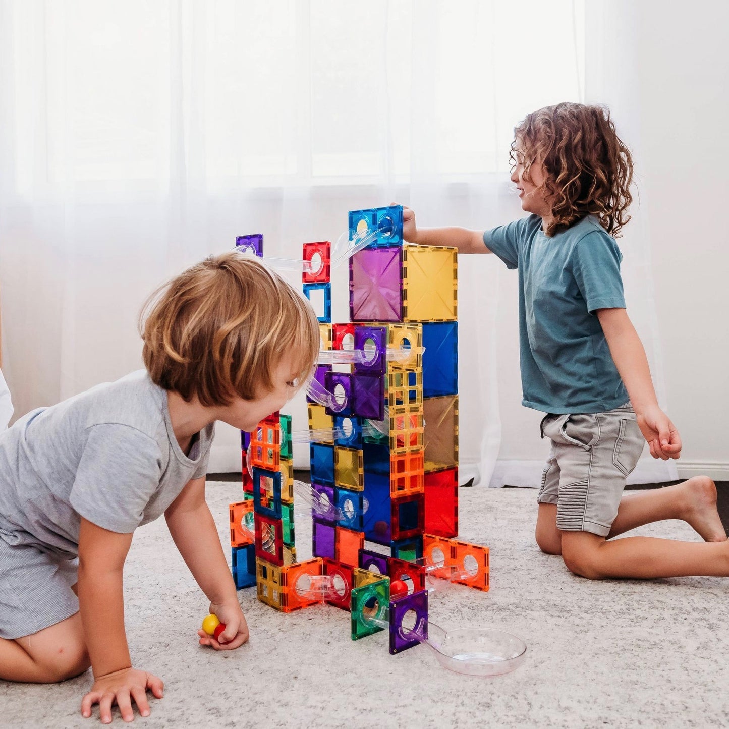 Connetix - Magnetic Tiles - 92 Piece - Ball Run Pack