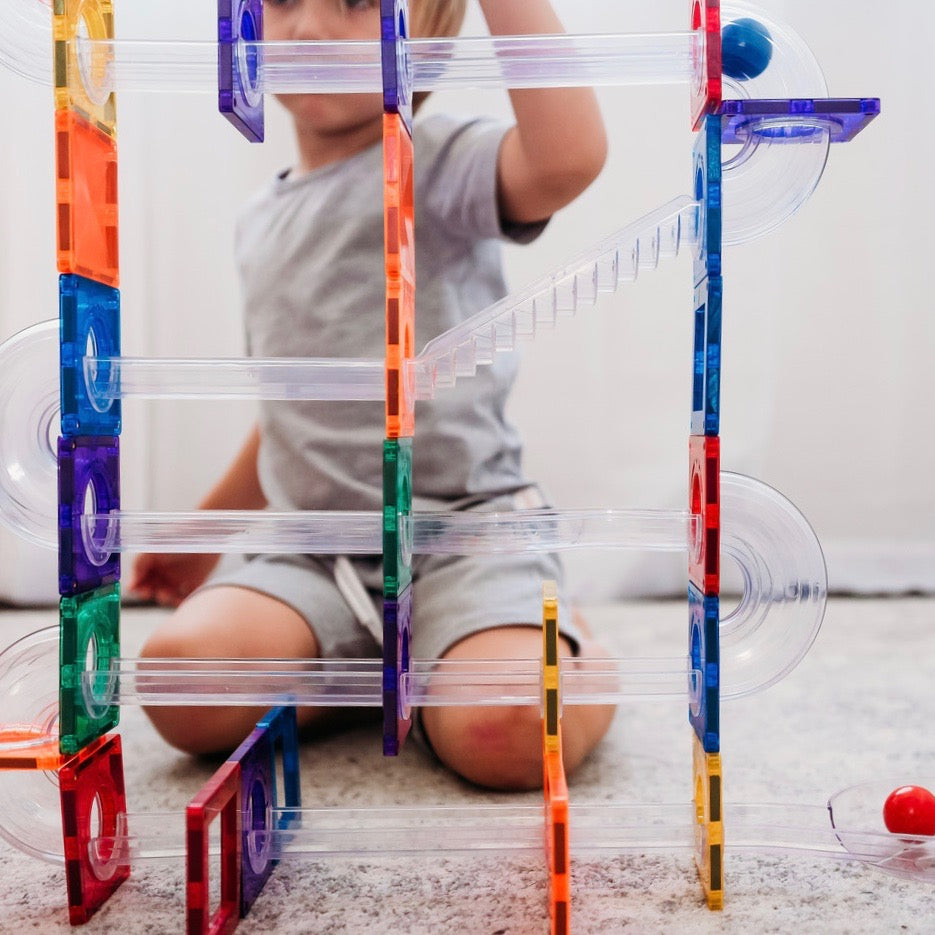 Connetix - Magnetic Tiles - 92 Piece - Ball Run Pack