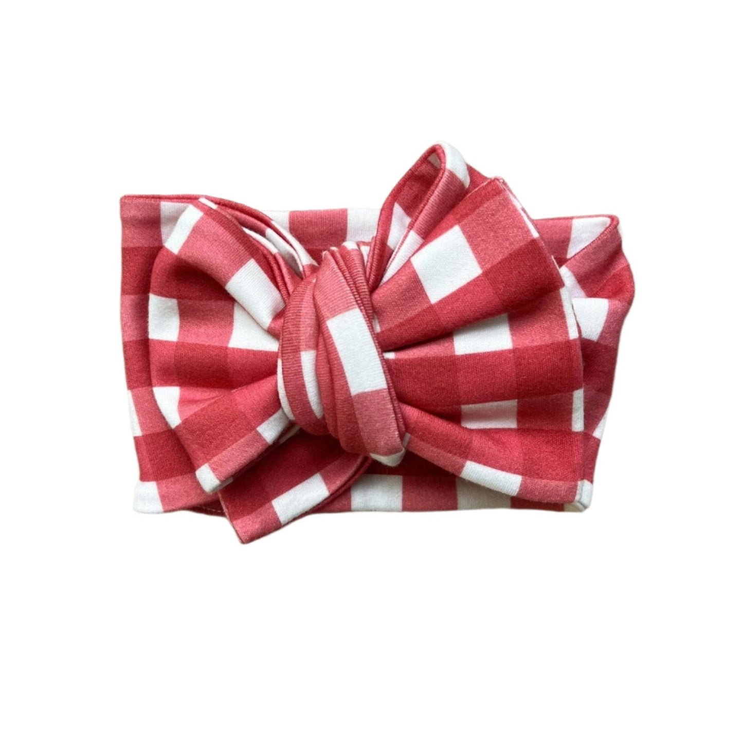 Red Gingham Oversized Topknot - Spotty Dot AU