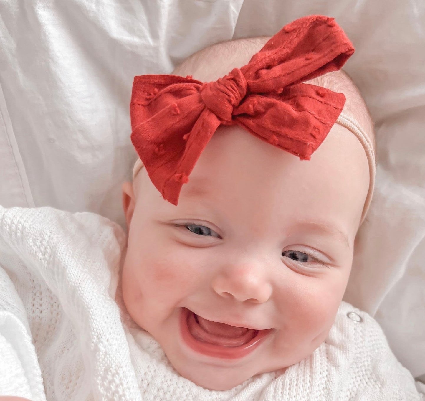 Rudolph Pinwheel Bow Headband - Spotty Dot