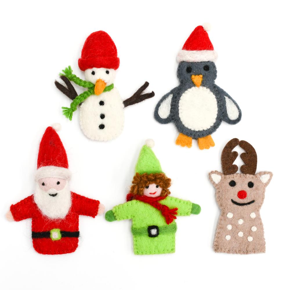 Felt Christmas Finger Puppet Set - Spotty Dot Toys
