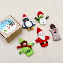 Load image into Gallery viewer, Felt Christmas Finger Puppet Set - Spotty Dot Toys
