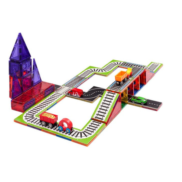 Magnetic Tile Toppers - TRAIN TRACK - 36 Pieces - 3+
