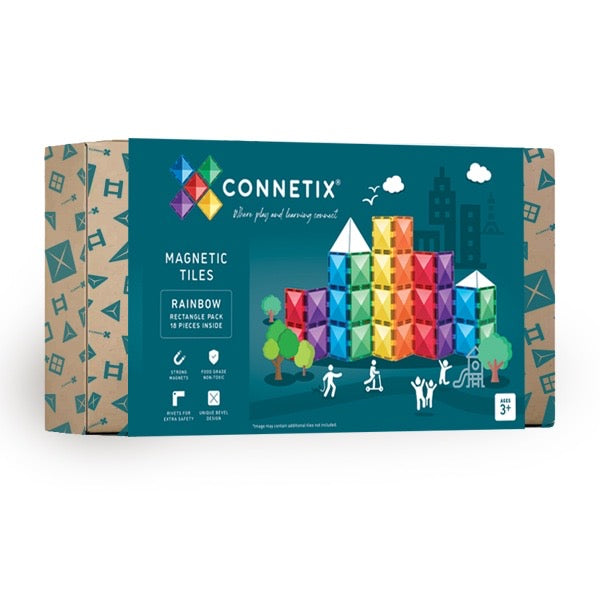 Connetix 18 Piece Magnetic Tile Pack - RECTANCLE - Spotty Dot AU