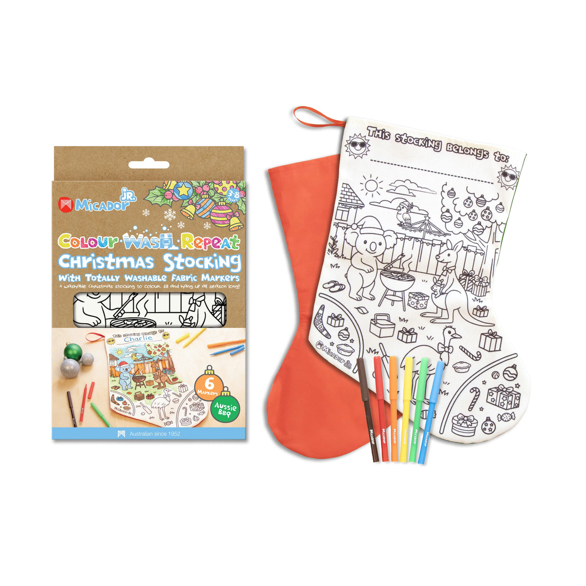 Aussie Christmas Stocking Colour Wash Repeat Spotty Dot Toys