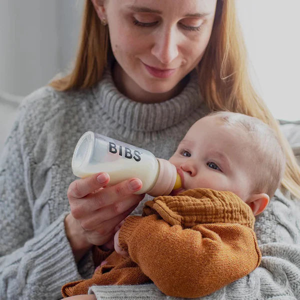 BIBS baby glass bottle Ivory Spotty Dot Baby