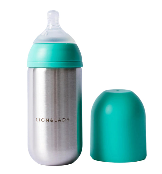 Baby Bottle Mint 350ml 18/8 Stainless Steel Spotty Dot