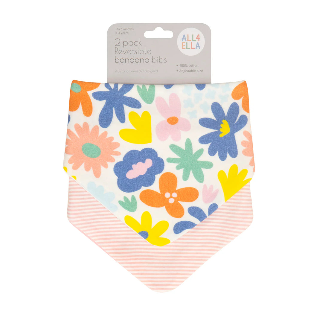 Bandana Bib Bright Floral Spotty Dot Baby