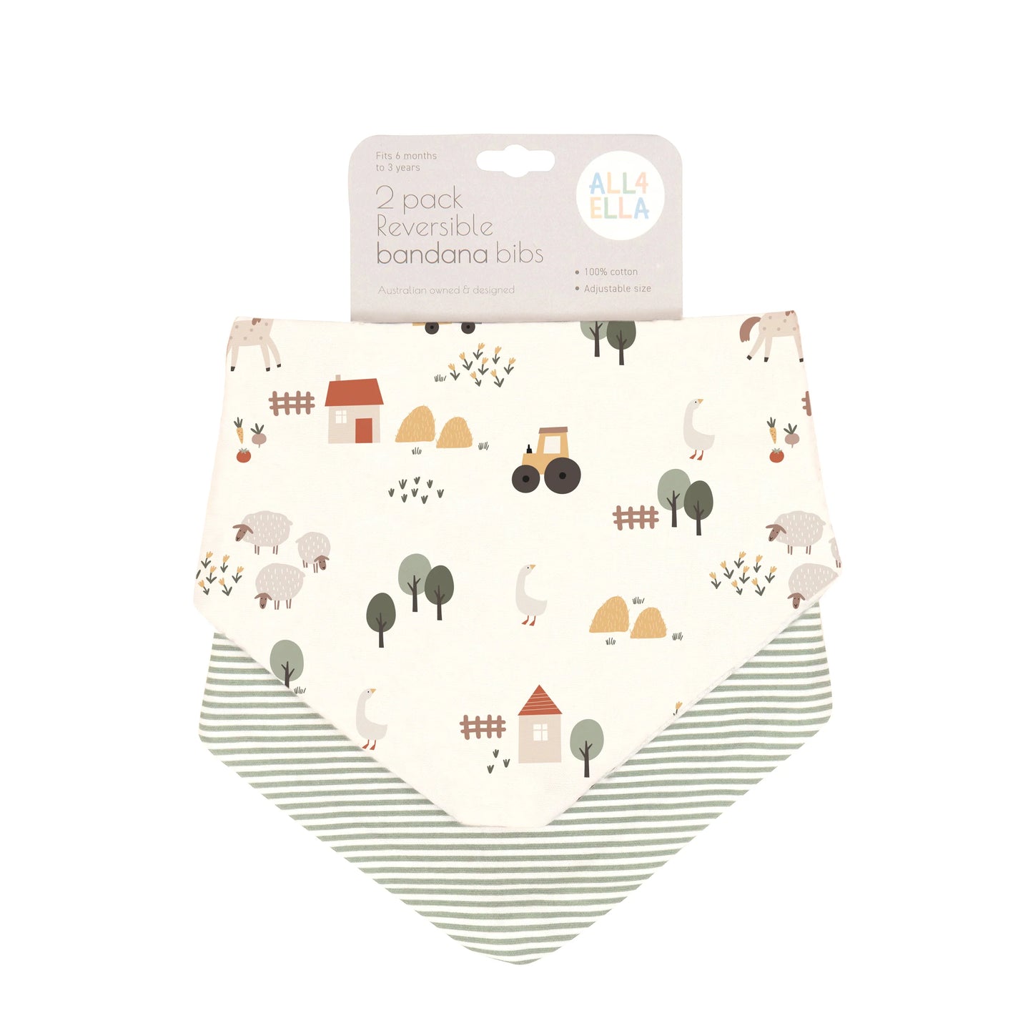 Bandana Bib Country Farm Spotty Dot Baby