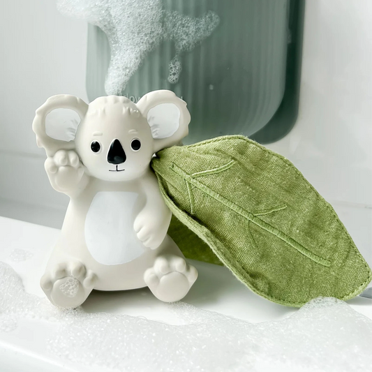 Banks the Natural Rubber Rattle & Scrunch Teether Toy Spotty Dot