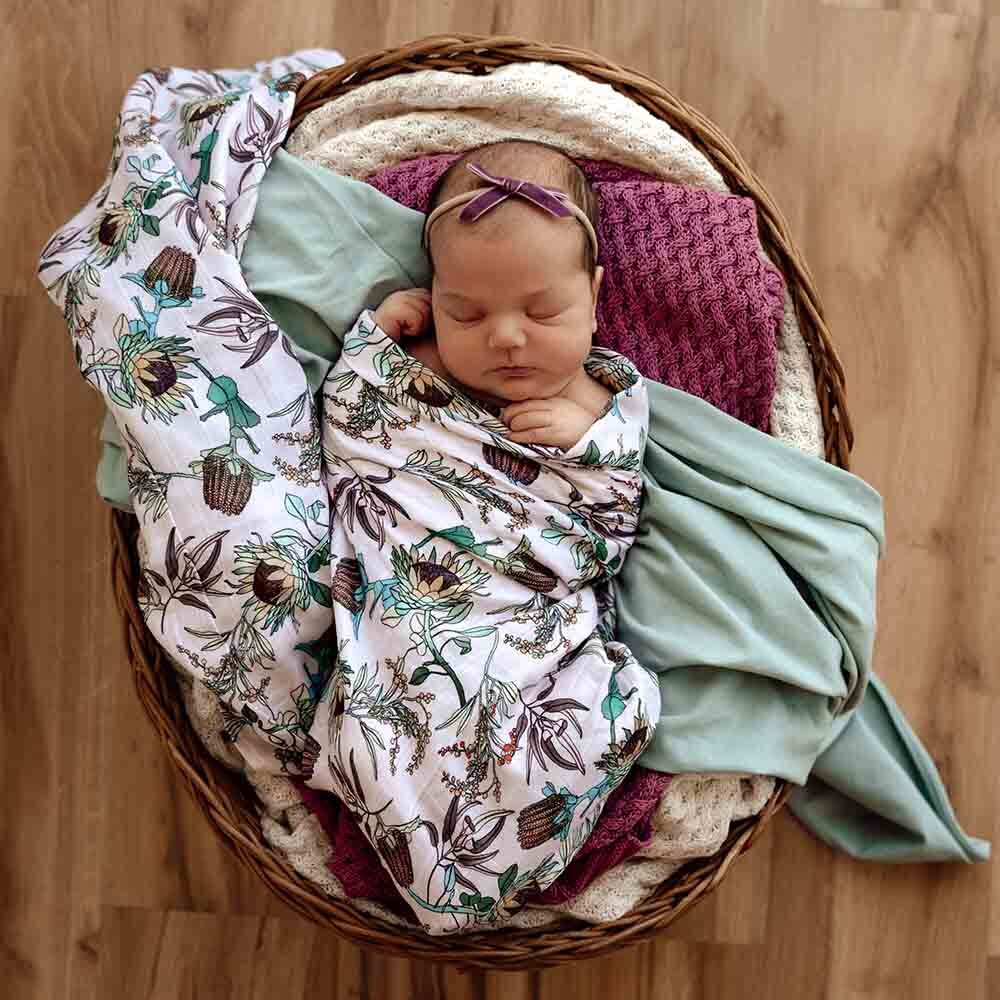Banksia Organic Cotton Muslin Wrap Spotty Dot Baby
