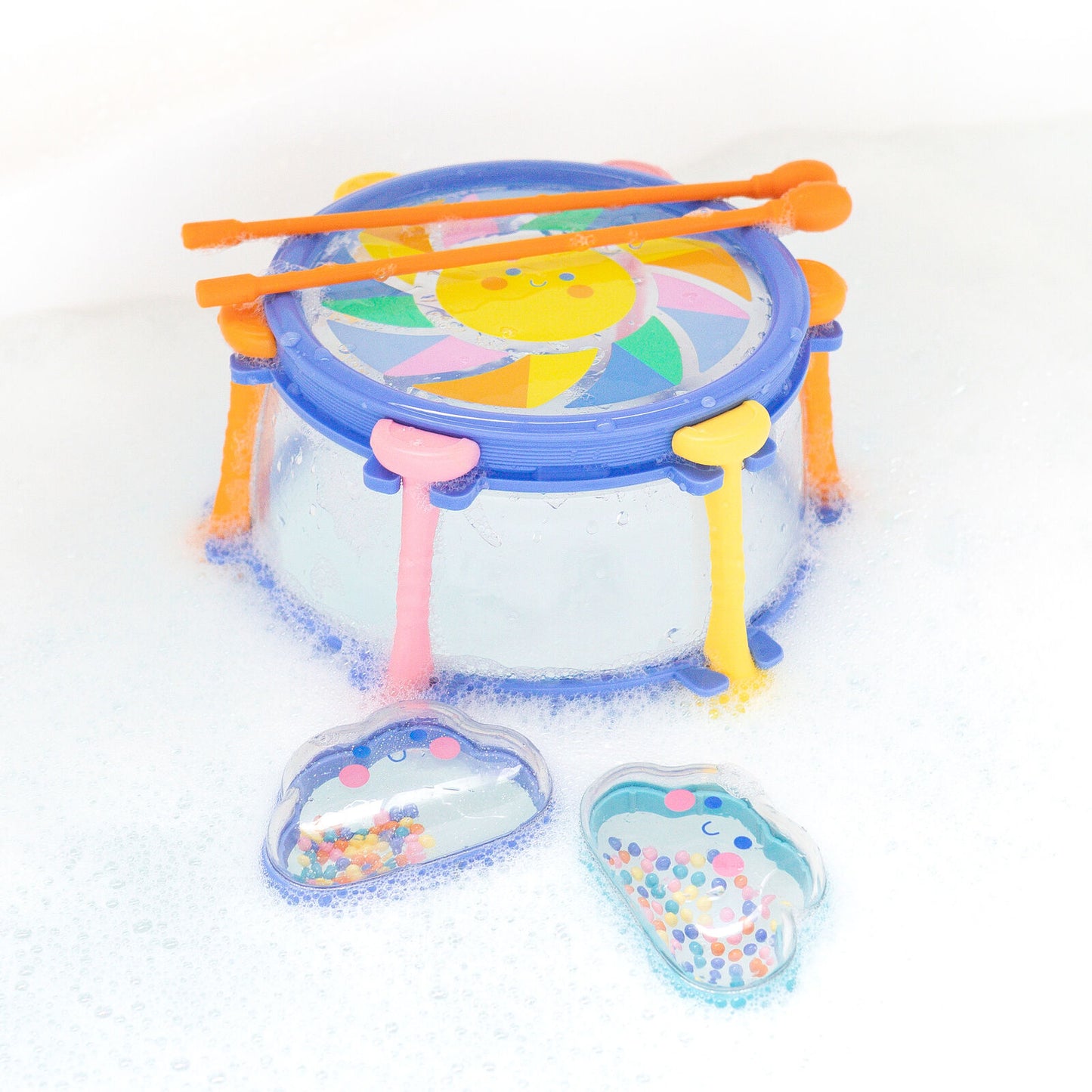 Bath Shakers Colourful Clouds & Bath Drum Spotty Dot Toys