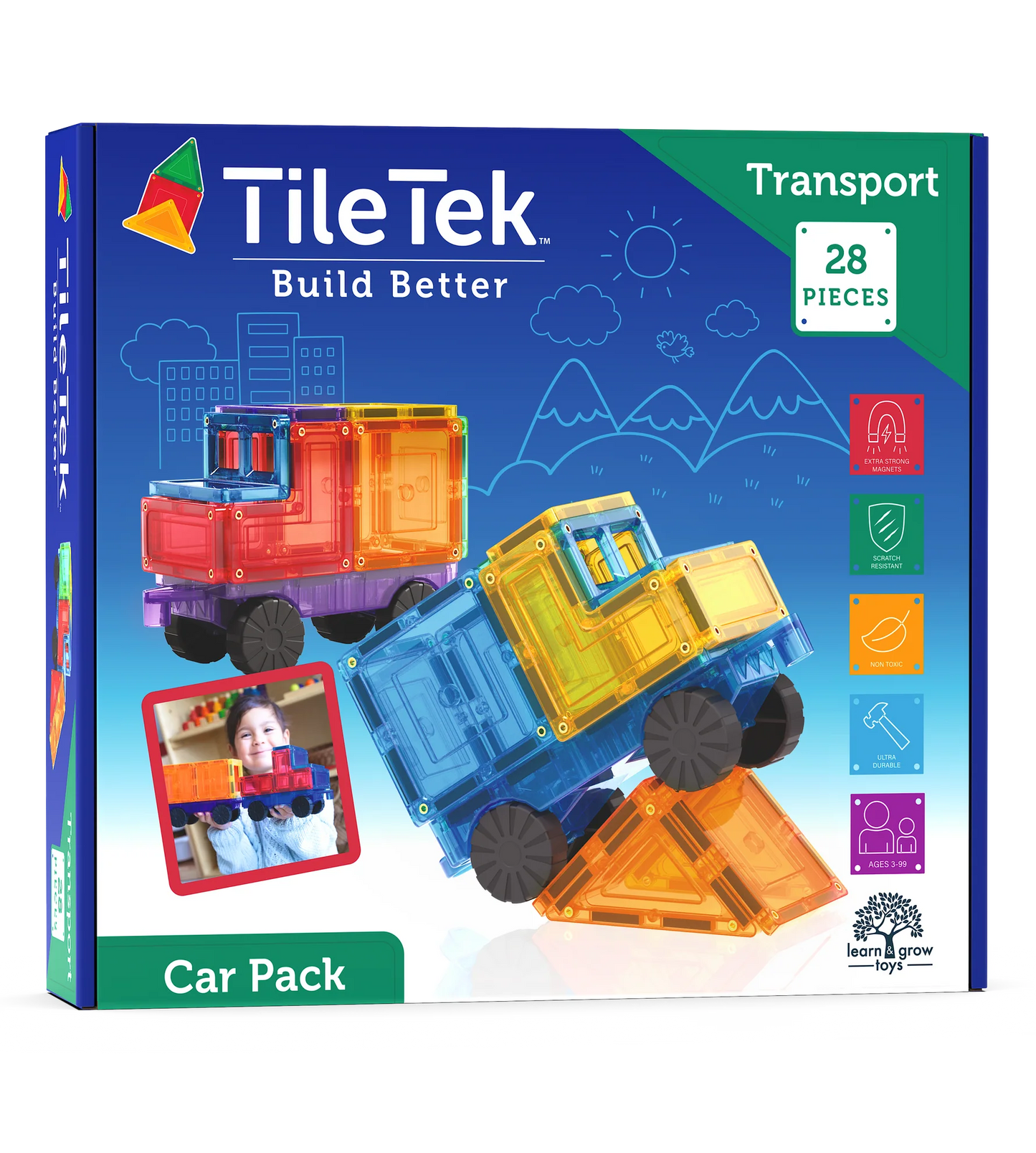 Car Set 28 Pieces TileTek Spotty Dot Toys