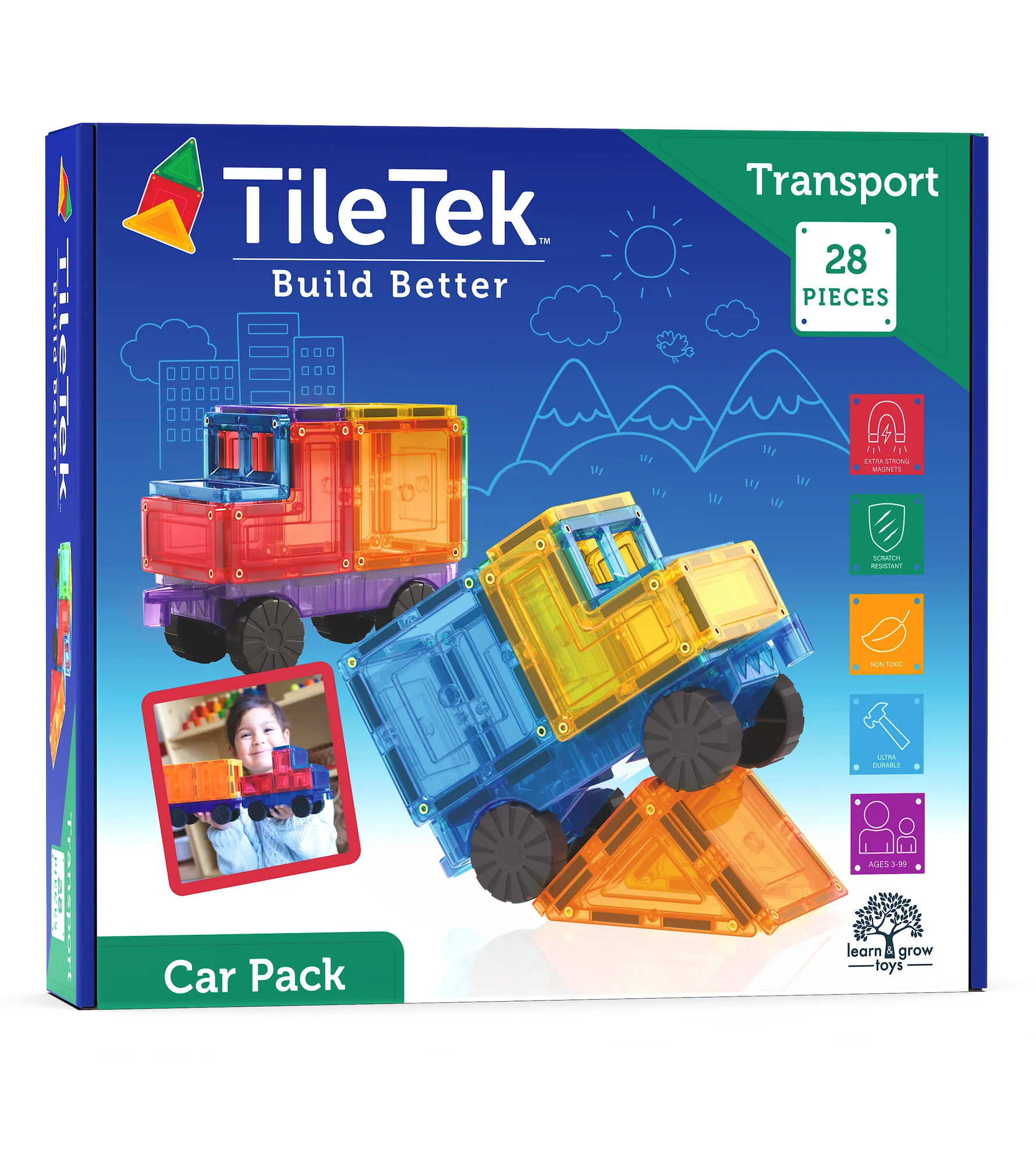 Car Set 28 Pieces TileTek Spotty Dot Toys