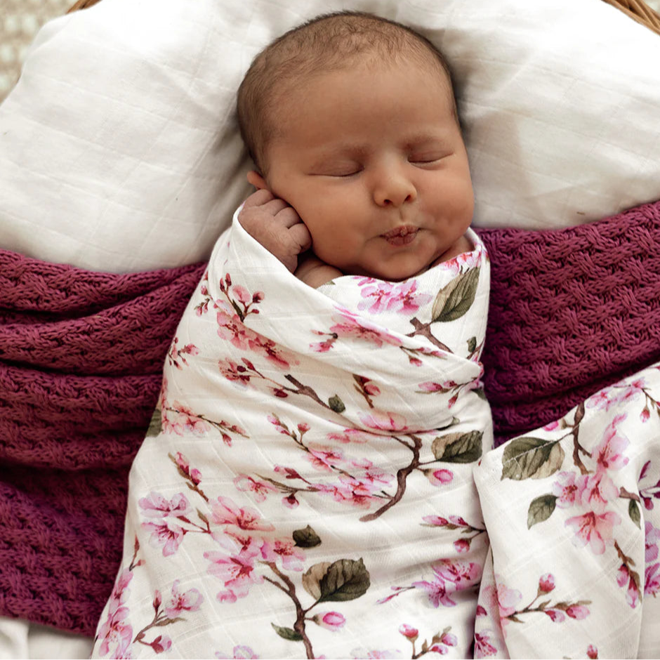 Cherry Blossom Organic Muslin Wrap Spotty Dot Baby