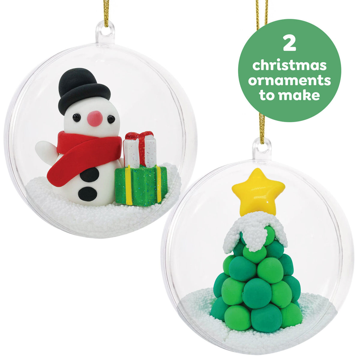 Clay Craft Ornament Kit Snowman & Christmas Tree Spotty Dot Toys