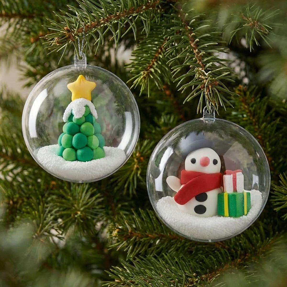 Clay Craft Ornament Kit Snowman & Christmas Tree Spotty Dot Toys