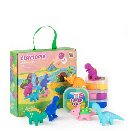 Claytopia Dinosaur World Air Dry Clay Kit Spotty Dot Toys