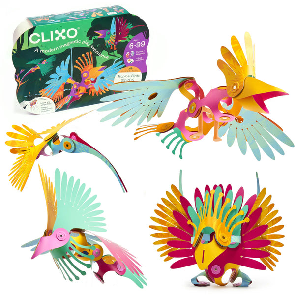 Clixo New Tropical Birds Pack Spotty Dot Toys