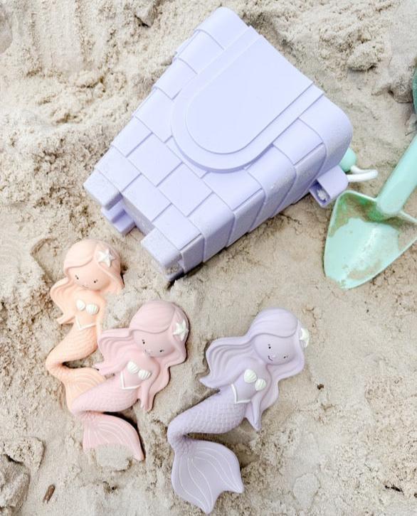 Clovelly Lilac Castle Bucket & Maeve Mermaid Teether Toys Spotty Dot