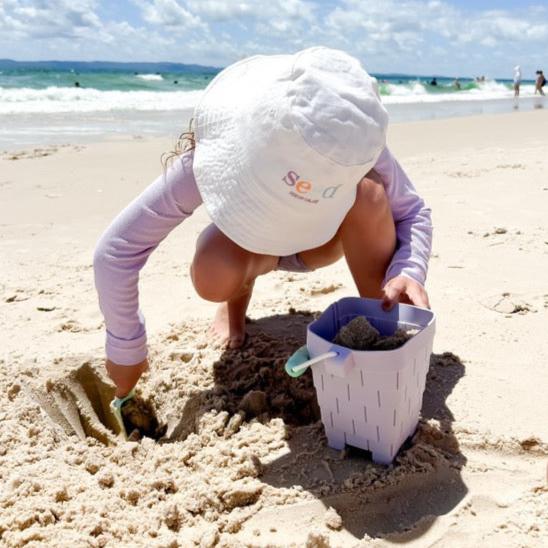Clovelly Lilac Sand Castle Bucket Spotty Dot