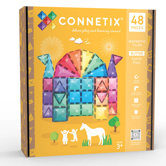 Connetix Magnetic Tiles Glitter Castle Pack Spotty Dot Toys