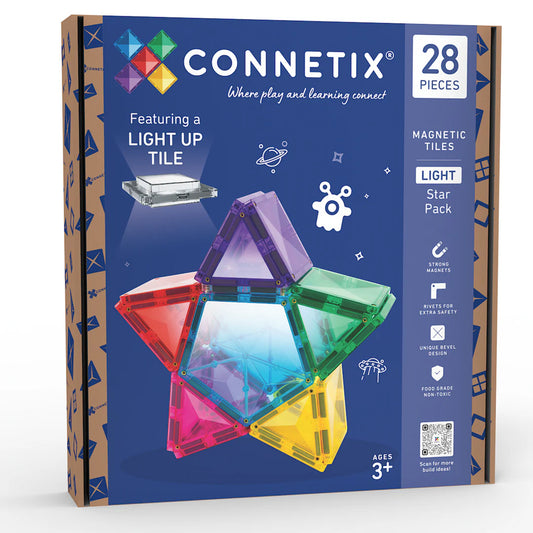 Connetix Magnetic Tiles Light Star Pack Spotty Dot Toys