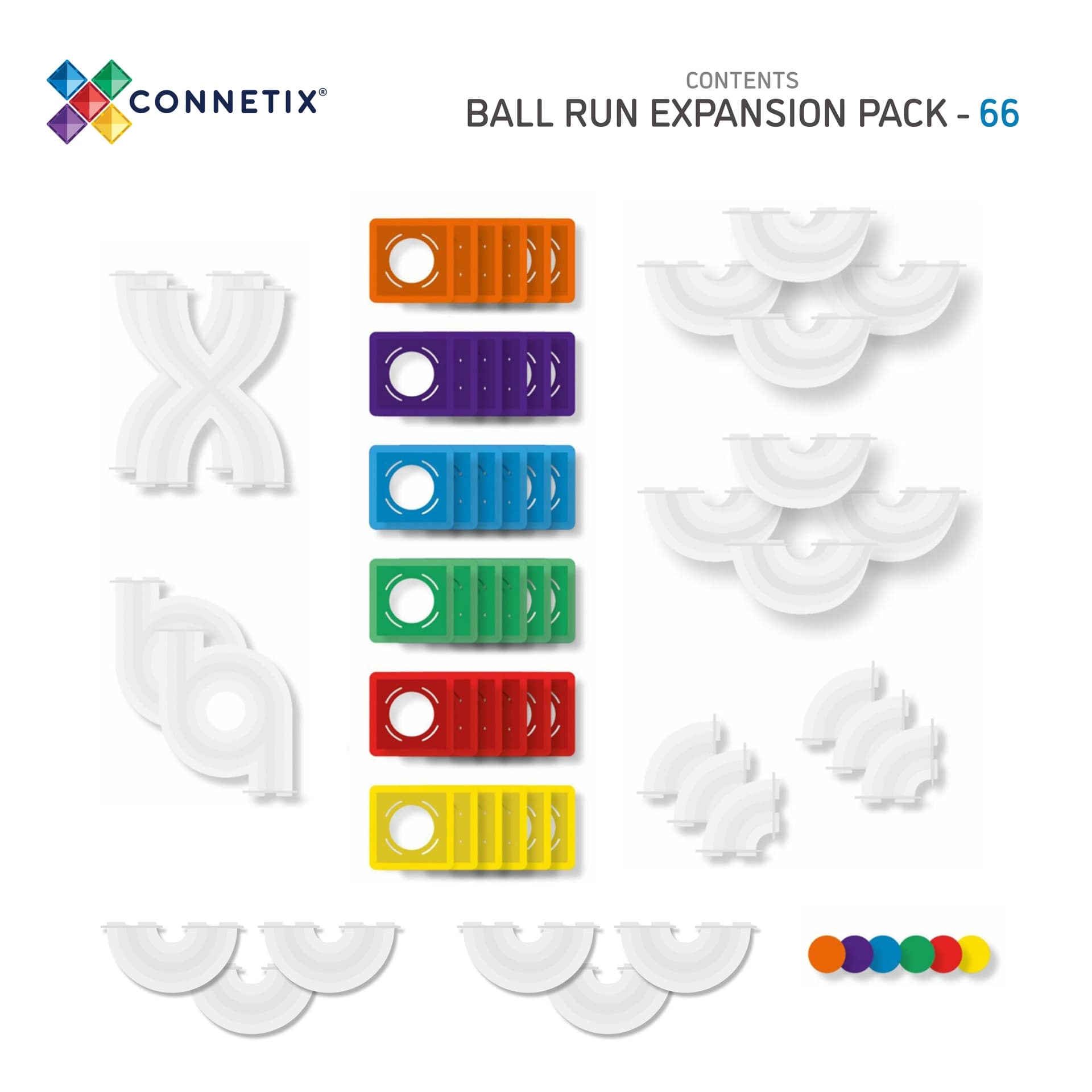 Connetix Rainbow Ball Run Expansion Pack 66 Piece Spotty Dot